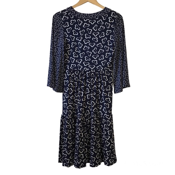 Boden Hettie Faux Wrap Jersey Dress – Heart Print, Flared Sleeve, Tiered Skirt - Picture 10 of 16